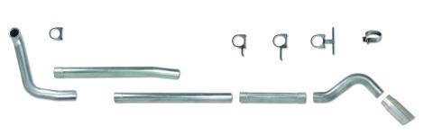 Turbo Back Exhaust System For 00-03 .5 Ford F-250/F-350 7.3 Liter Muffler Replacement Pipe Single Turn Down Aluminized