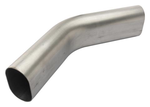 3 Inch Oval 45 Degree Vertical Exhaust Bend 304 Stainless Steel Low-Profile Ground Clearance Pypes Performance Exhaust