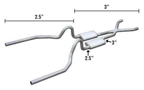 Mustang Crossmember Back Hybrid For 65-70 Mustang 3-2.5 Inch W/ X Pipe (SFM33S)