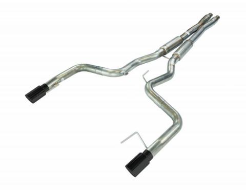 Cat Back Exhaust System 15-17 Mustang GT Split Rear Dual Exit 4 in Black Tips Hardware Included Mid-muffler X-pipe Natural 409 Stainless Finish Pypes Exhaust