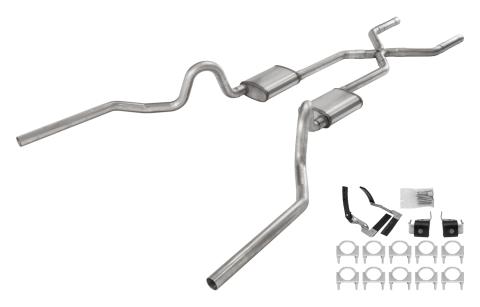 1968-72 Olds 442 Crossmember-Back Valance Exit Xpipe Race Pro Muffler SGA18R