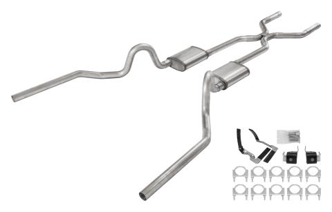 1968-72 Olds 442 Crossmember-Back Valance Exit H pipe Violator Muffler SGA48V