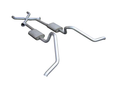 Cat Back w/Xchange Exhaust System Split Side Dual Exit 2.5 in Intermediate And Tail Pipe Violator Muffler/Hardware Incl Tip Not Incl Natural 409 Stainless Steel Pypes Exhaust