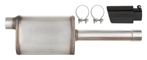 19-25 Silverado / Sierra 1500 4.8L/5.3L Single Exit Tunes & Tip Muffler Replacement Exhaust Kit Violator Muffler Black Tip SGT32VB PYPES