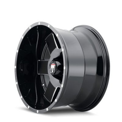 Armor AT155 Gloss Black Milled 20X12 5-139.7 -44MM 87.1MM Off Road Wheels American Truxx