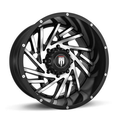 Web AT161 Gloss Black Machined 20X12 5-127 -44MM 78.1MM Off Road Wheels American Truxx