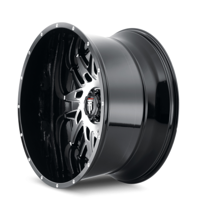 DNA AT184 Gloss Black Machined 24X14 8-165.1 -76MM 125.2MM Off Road Wheels American Truxx