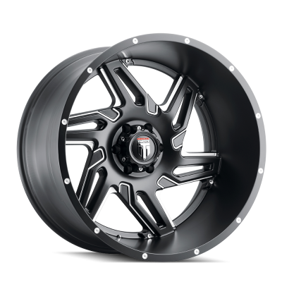 Spurs AT186 Satin Black Milled 22X12 5-127 -44MM 78.1MM Off Road Wheels American Truxx
