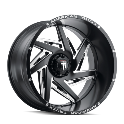 Spiral AT1906 Satin Black Milled 20X10 5-127 -24MM 78.1MM Off Road Wheels American Truxx