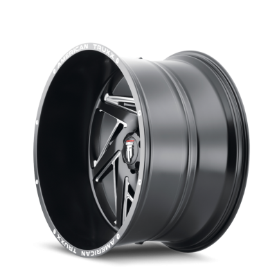 Spiral AT1906 Satin Black Milled 22X12 5-150 -44MM 110.5MM Off Road Wheels American Truxx