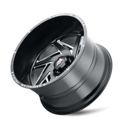 Spiral AT1906 Satin Black Milled 22X12 5-150 -44MM 110.5MM Off Road Wheels American Truxx