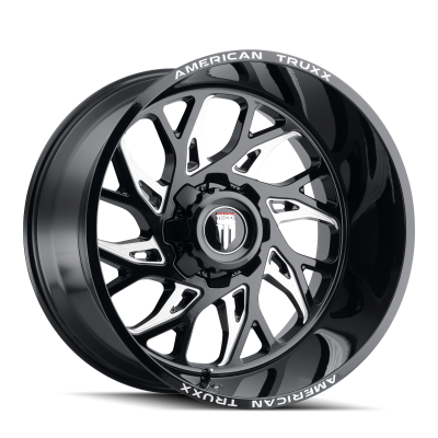 Destiny AT1913 Gloss Black Milled 24X14 6-135/6-139.7 -76MM 106.1MM Off Road Wheels American Truxx