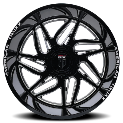 Goliath AT1917 Gloss Black Milled 22X12 5-127/5-139.7 -44MM 87.1MM Off Road Wheels American Truxx