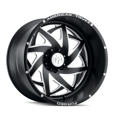 Forged Kronos ATF1910Twisted Black Milled 24X14 6-139.7 -76MM 106.1MM Off Road Wheels American Truxx Forged