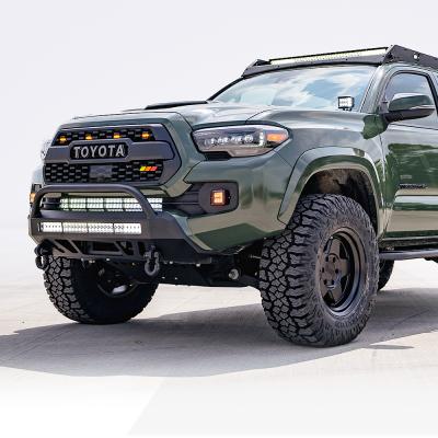 16-Up Tacoma Stealth Bumper 32 Inch LED Bar Spot Beam Bumper Light Bar-Blue-Tall No 2nd LED Bar No Winch No D-Ring Cali Raised LED