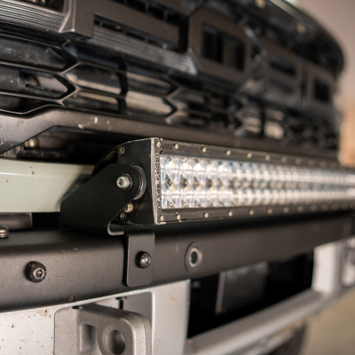 Bumper Light Bar Mounting Kit Fits 21-Present Ford Bronco Raptor - 5D Optic Osram 32 Inch Dual Row Bar (Spot Beam) Cali Raised LED