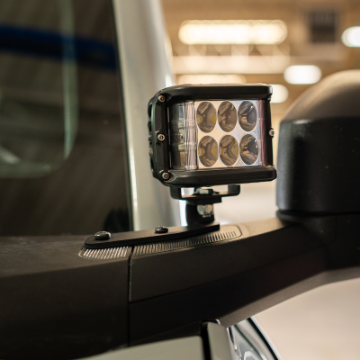 Ditch Light Mount Kit Fits 21-Present Ford Bronco Raptor - (2) 27W Side Projecting LED Pods/(2) 3.5 Inch Round Cannon Pods Cali Raised LED