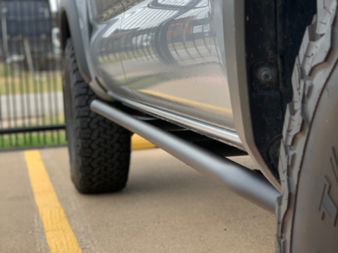 Trail Edition Rock Sliders Fits 24-Present Toyota Tacoma - Double Cab Short Bed/No Kick Out/Powdercoat Cali Raised LED