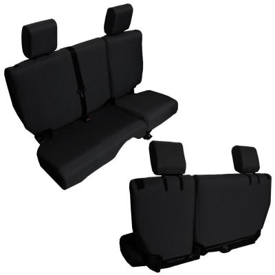 Jeep JKU Base Line Performance 4 DR Rear Split Bench Seat Covers 11-12 Wrangler JK Black Bartact
