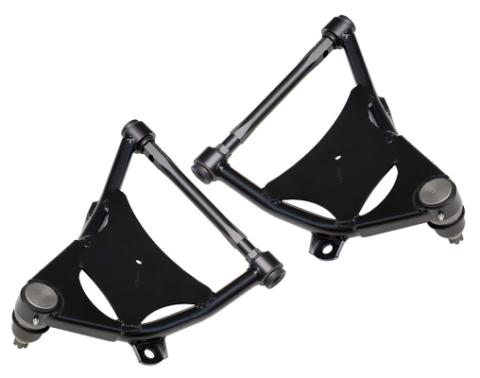 Front Lower Strongarms For 1958-1964 Impala For Use W/ Coolride Air Springs Pair Of Tubular Control Arms W/ Ball Joints Cross Shafts And Delrin Bushings Powder Coated Satin Black Ridetech