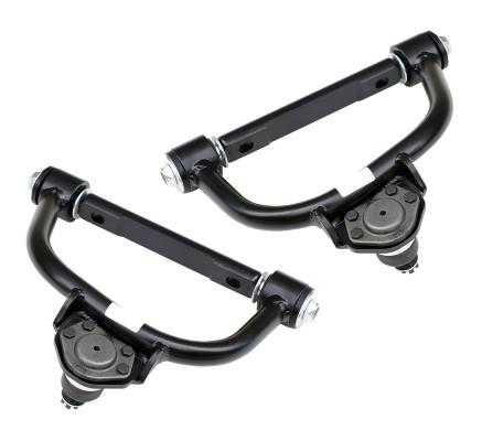 Front Upper Strongarms For 1982-2003 S10 2WD Pair Of Tubular Control Arms W/ Ball Joints And Delrin Bushings Powder Coated Satin Black Ridetech