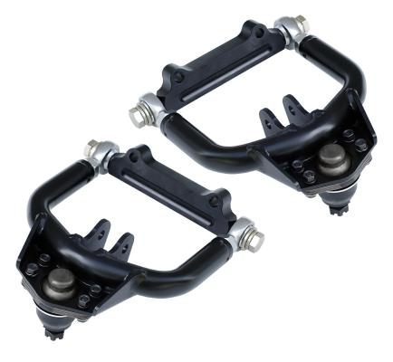 Front Upper Strongarms For 1967-1970 Mustang And Cougar For Use W/ Coil-Overs Or Shockwaves Pair Of Tubular Control Arms W/ Ball Joints Heim Ends And Billet Cross ShaftsPowder Coated Satin Black Ridetech