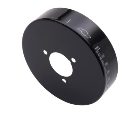 Engine Harmonic Balancer Cover For SB Chevy using 6-3/4 Inch Damper Black Chevrolet Performance Parts