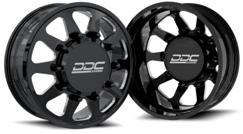 Dually Wheels The Ten Forged 24x8.25 8x200 Black/Mill 05-25 Ford F-350 11-14 Ford F-450 19-25 Dodge Ram 3500 DDC Wheels
