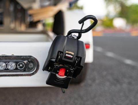 2 Inch x 43 Inch Retractable Marine Transom Tie-Down Straps with Snap S-Hooks 2 Pack SpeedStrap