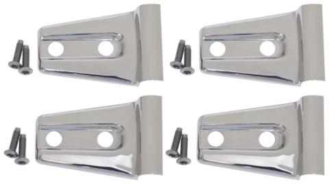 Jeep JK Door Hinge Overlays 4 Pieces 2 Door 07-18 Wrangler JK Polished Silver Kentrol