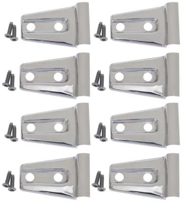 Jeep JK Door Hinge Overlays 8 Pieces 4 Door 07-18 Wrangler JK Polished Silver Kentrol