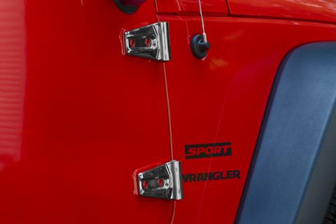 Jeep JK Door Hinge Overlays 8 Pieces 4 Door 07-18 Wrangler JK Polished Silver Kentrol