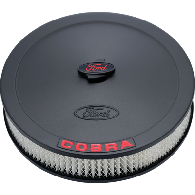 Air Cleaner Kit Black Embossed Corbra Logo 13 Inch Diameter W/Center Nut Ford Racing