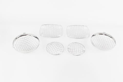 Jeep CJ Wire Mesh Guard Set 6 Pieces 76-86 CJ Polished Silver Kentrol