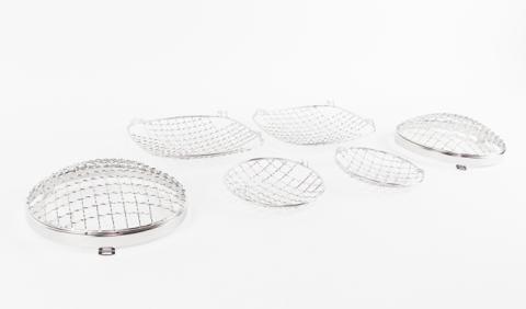 Jeep CJ Wire Mesh Guard Set 6 Pieces 76-86 CJ Polished Silver Kentrol