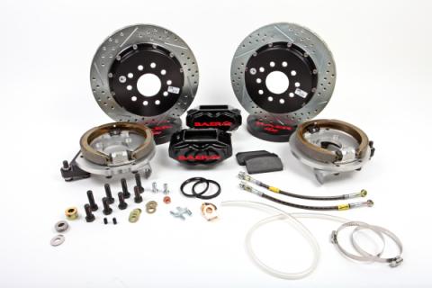 Brake System 13 Inch Rear SS4+ w/Park Brake Black 70-74 GM F Body Stock C Clip Rear End BAER Brakes