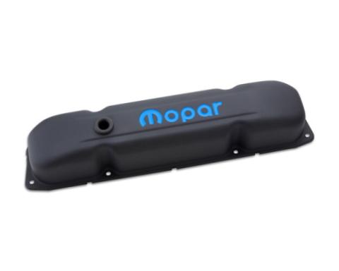 Engine Valve Covers Steel Black Crinkle Mopar Emblem B/RB/Big Block Engines Proform