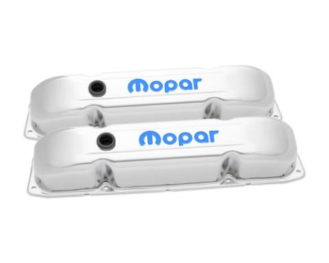Engine Valve Covers Steel Chrome Mopar Emblem Fits B/RB/Big Block Engines Proform