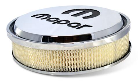 Air Cleaner Kit 14 Inch Diameter Aluminum Polished Recessed Black MOPAR Emblem Proform