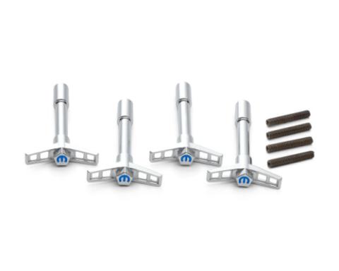 Engine Valve Cover Wing Nuts Steel Chrome Mopar Logo 1/4-20 Thread 4 Pack Proform