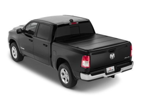 19-25 Ram 3 Panel Hard Folding Tonneau Cover Truck Bed Topper 6 Foot 4 Inch Heavy Duty Without Rambox Black Leer