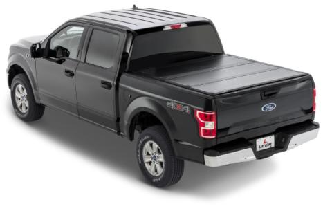 17-25 Ford F-250/F-350 Super Duty 3 Panel Hard Folding Tonneau Cover Truck Bed Topper 6 Foot 9 Inch Black Leer