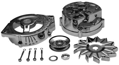 Alternator Case Kit Chrome Fits Fords 65-86 using a 61 AMP Alternator Proform