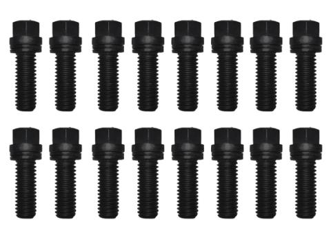 Wedge-Locking Header Bolts Hex Head 3/8 Diameter X 1 Inch Blk Oxide Finish 16 Pcs Proform