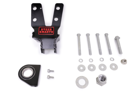 18-24 Jeep Wrangler/Gladiator JL/JT Yeti XD Sealed Bearing Sector Shaft Brace with Frame Side Track Bar Reinforcement Bracket - Steel Steering Box Only Steer Smarts