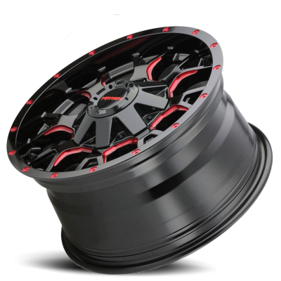 Mayhem Offroad Wheels Warrior 8015 RD 17x9 Prism Red Black -12 Off Set 5 Lug 4.53 BSM 87 Bore Cast Aluminum