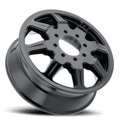 Mayhem Dually Wheels Monstir Dually 8101 GB 19.5x6.75 Inner Dually Black 102 Off Set 8 Lug 7.89 BSM 116.7 Bore 165.1 Bolt Circle Cast Aluminum