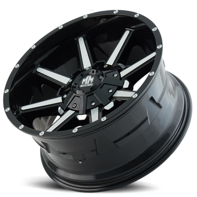 Mayhem Offroad Wheels Arsenal 8104 GB 20x10 Machined Face Gloss Black -19 Off Set 5 Lug 4.75 BSM 87 Bore Cast Aluminum