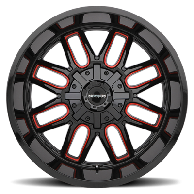 Mayhem Offroad Wheels Cogent 8107 RD 17x9 Prism Red Black -12 Off Set 5 Lug 4.53 BSM 87.1 Bore Cast Aluminum