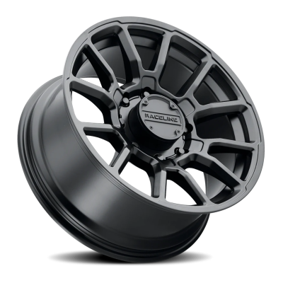 Aluminum Wheels 18x9 Gauge 950B Satin Black Multi Spoke 0 Offset 8 on 165.1 Bolt Pattern 125.2 Bore Raceline